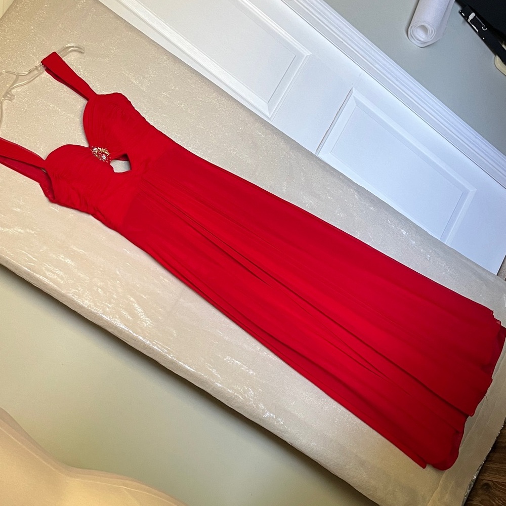 Alyce Paris Red Cutout Prom Gown with Sweetheart Neckline